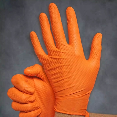 Diamond Pattern 8 Mil Industrial Nitrile Gloves Chemical Resistant