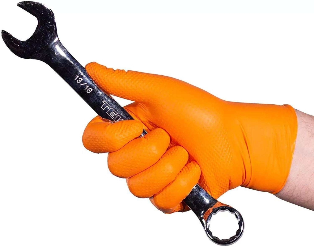 Diamond Pattern 8 Mil Industrial Nitrile Gloves Chemical Resistant